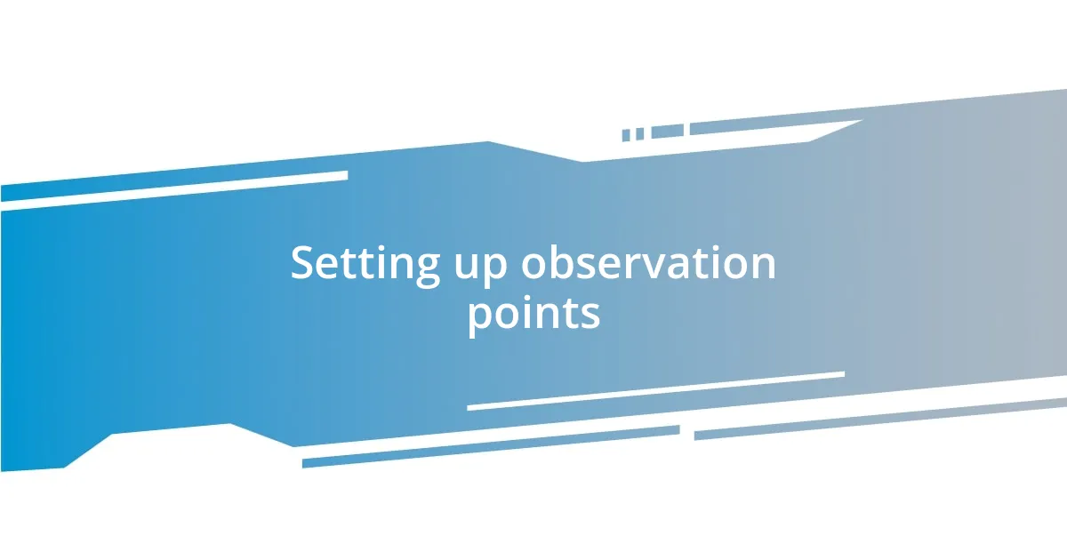 Setting up observation points